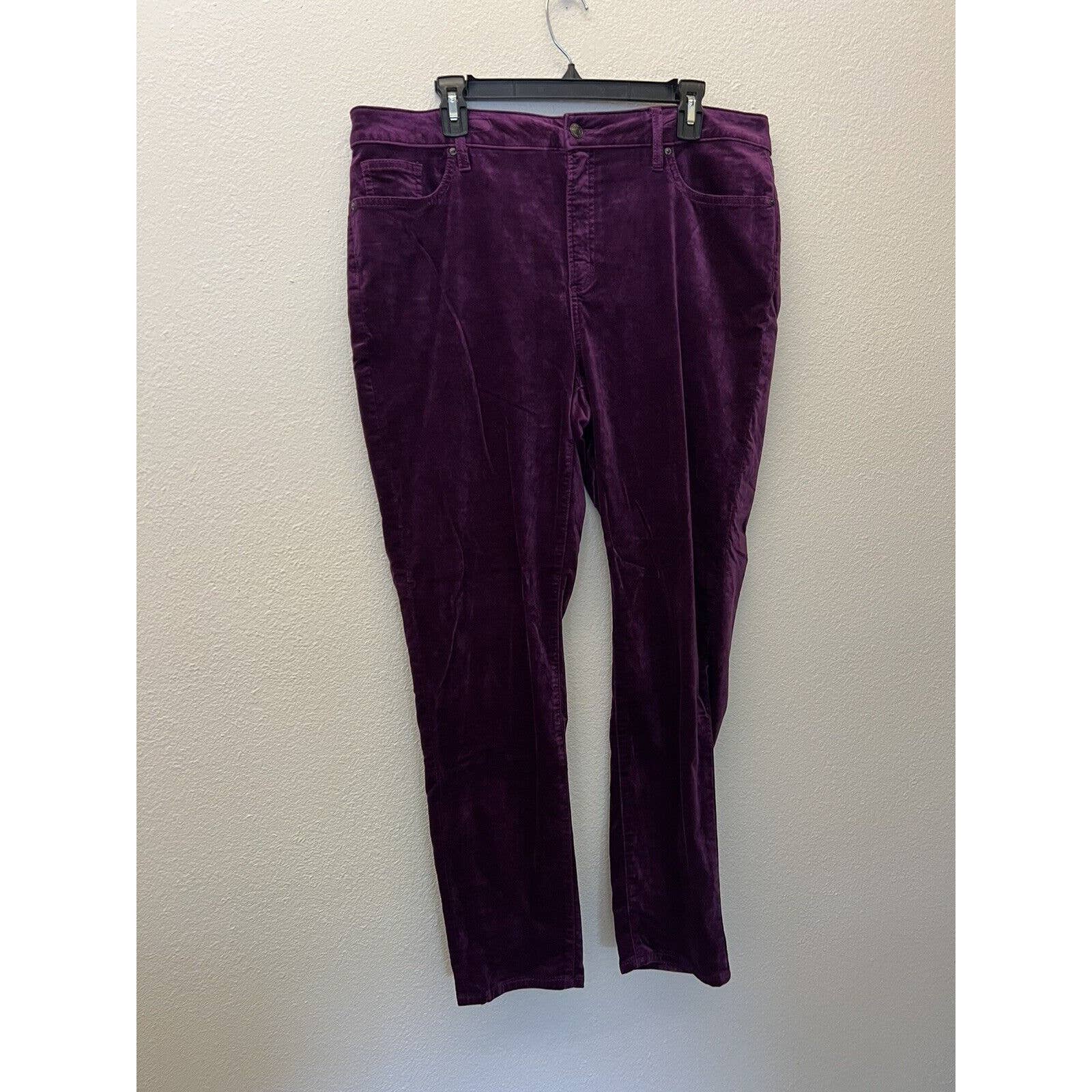 Chico's Women's Poly & Spandex Purple Velvet Fly-Front Jeggings 2.5